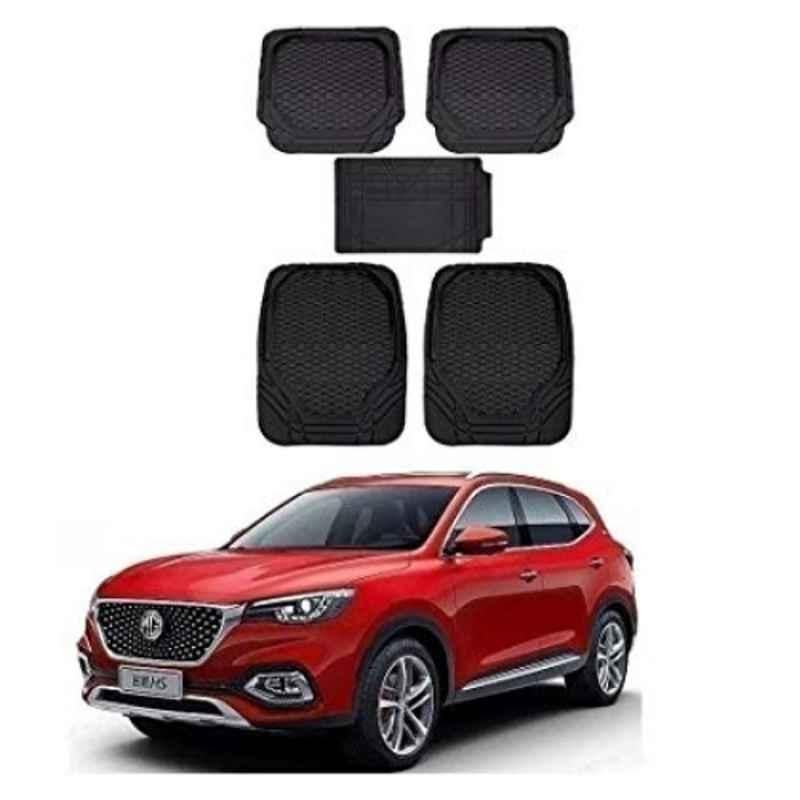 Kozdiko 8855TW 5 Pcs Rubber Black Rubber Car Mat Set for MG Hector