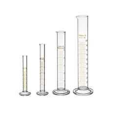 SSU Borosilicate Glass Measuring Cylinder 100ml, 50ml, 25ml Pack 6 Pcs