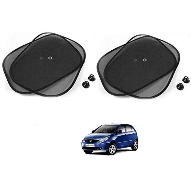 Kozdiko 4 Pcs Black Chipokoo Car Window Sunshade Curtain Set for Tata Indica Vista, koz_79262