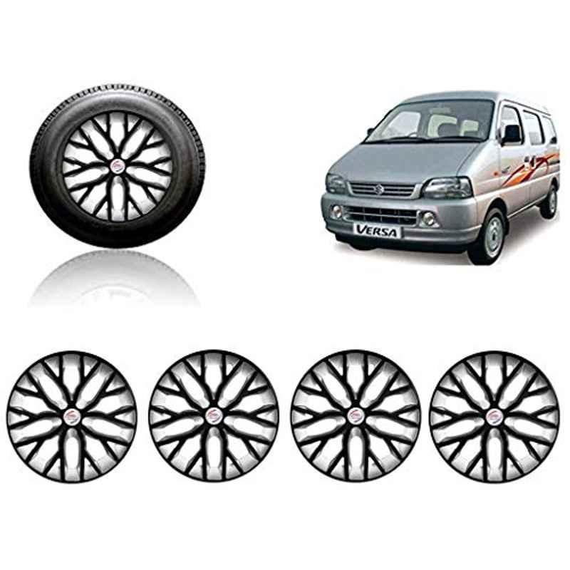 Auto Pearl 4 Pcs 13 inch ABS Black &a; Silver Press Type Fitting Car Wheel Cover Set for Maruti Suzuki Versa-picture-25