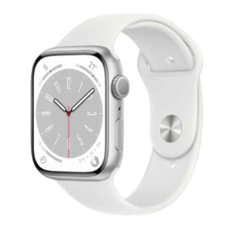 Apple iWatch Series 8 41mm Silver Aluminium Case GPS & Cellular Smart Watch, MNJ53AE-8-CE