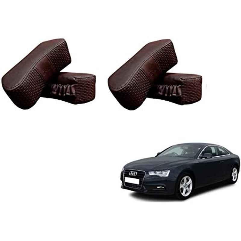 Kozdiko 4 Pcs CV Designer Cola Leatherite Neck Rest Car Cushion Pillow Set for Audi A5