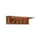 Angel Furniture 70x15x15cm Honey Glossy Finish Sheesham Wood Floating Wall Mounted Shelf with Coat Hook, AF-131H