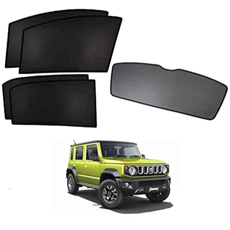 Kozdiko 5 Pcs Polyester Black Non Magnetic Window & Rear Sun Shades Set for Maruti Suzuki Jimny