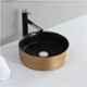 Bassino Art 35.5x35.5x11.5cm Ceramic Gold & Black Wash Basin, BTT_EU_298
