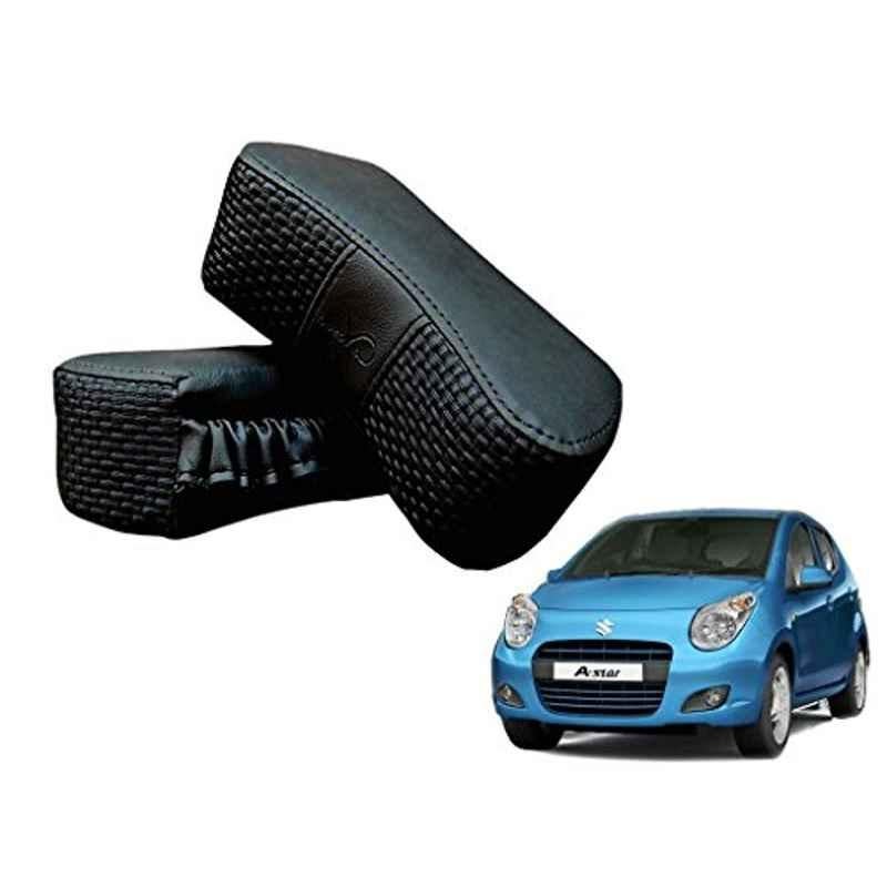 Kozdiko 2 Pcs Memory Foam Black Luxurious Neck Rest Set for Maruti A-Star, koz_19550