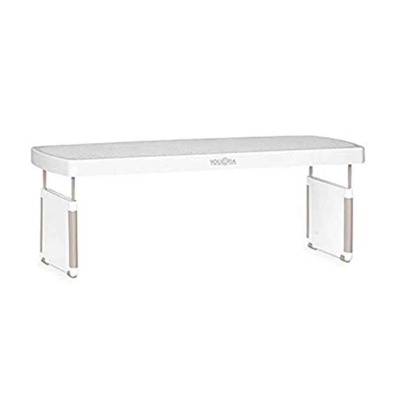 YouCopia 17 inch Plastic White Kitchen Cabinet Shelf Organizer, 2724455128673