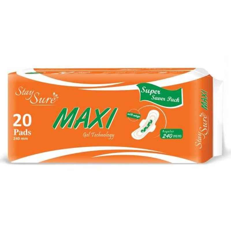 Stay Sure Maxi 20 Pcs Regular Cotton Sanitary Pad Set