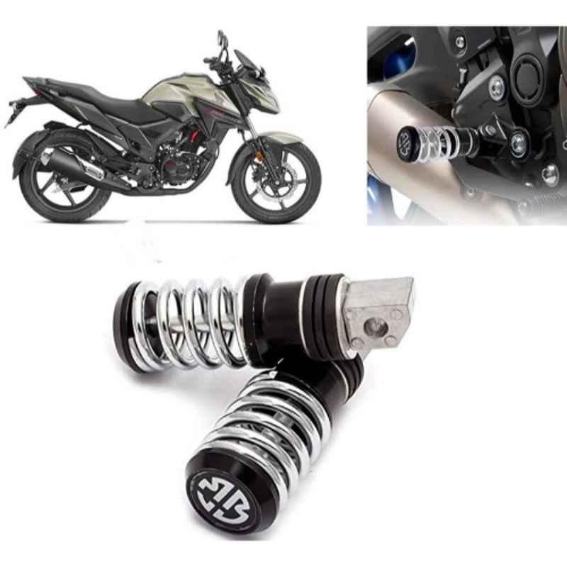 Auto Pearl 2 Pcs Steel Black Foot Rest Spring Coiled Set for X-Blade