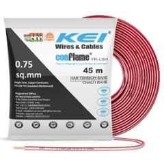KEI Conflame 0.75 Sqmm 1 Core FRLSH Red Copper PVC House Wire, Length: 45 m