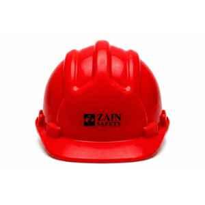 Zain Safety Shield Lite-1000P HDPE Red 4 Point Plastic Suspension Pin Lock Safety Helmet with Slip Fit Adjustment
