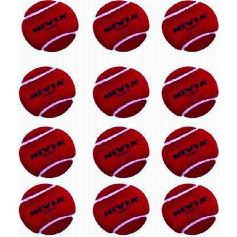 Nivia Heavy Cricket Tennis Ball (Pack of 12, Red) Cricket Tennis Ball (Pack of 12)