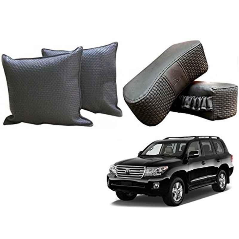 Kozdiko One Pair Grey Neck Rest & One Pair Cushion Combo for Toyota Land Cruiser