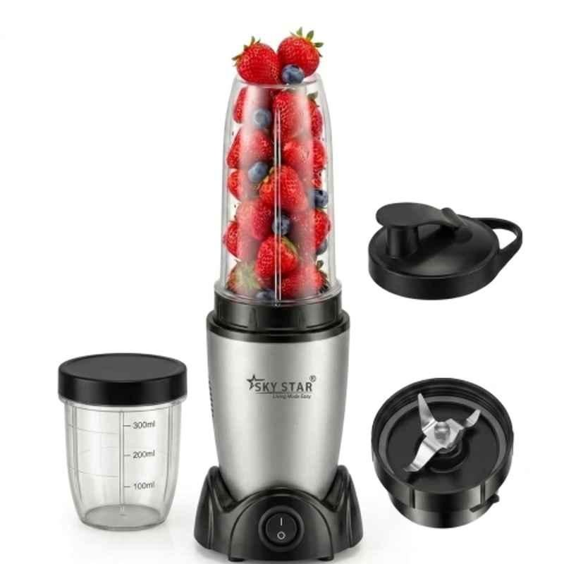 Skystar Blendo 750W ABS Silver Juicer Mixer Grinder with 2 Jars & 4 Years Warranty