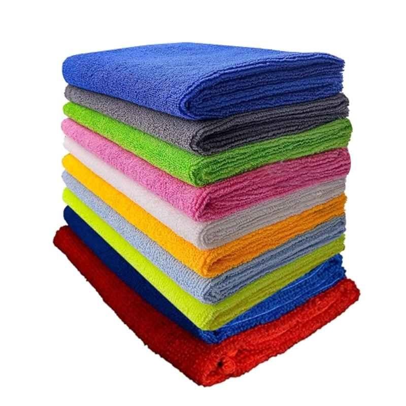 Kingsway 40x40cm 350GSM Twisted Loop Super Absorbent Microfibre Cleaning Cloth for Car & Bike (Pack of 10)