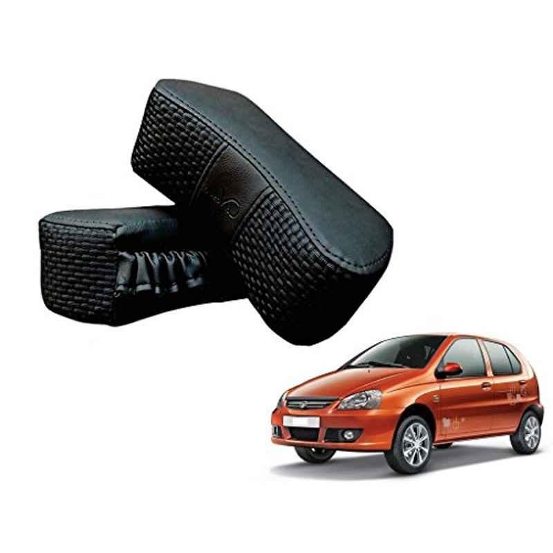 Kozdiko 2 Pcs Memory Foam Black Luxurious Neck Rest Set for Tata Indica, koz_19551