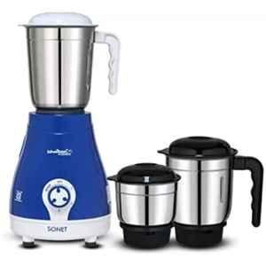 Khaitan Orfin Sonet KO 221 500W Plastic White & Blue Mixer Grinder with 3 Jar