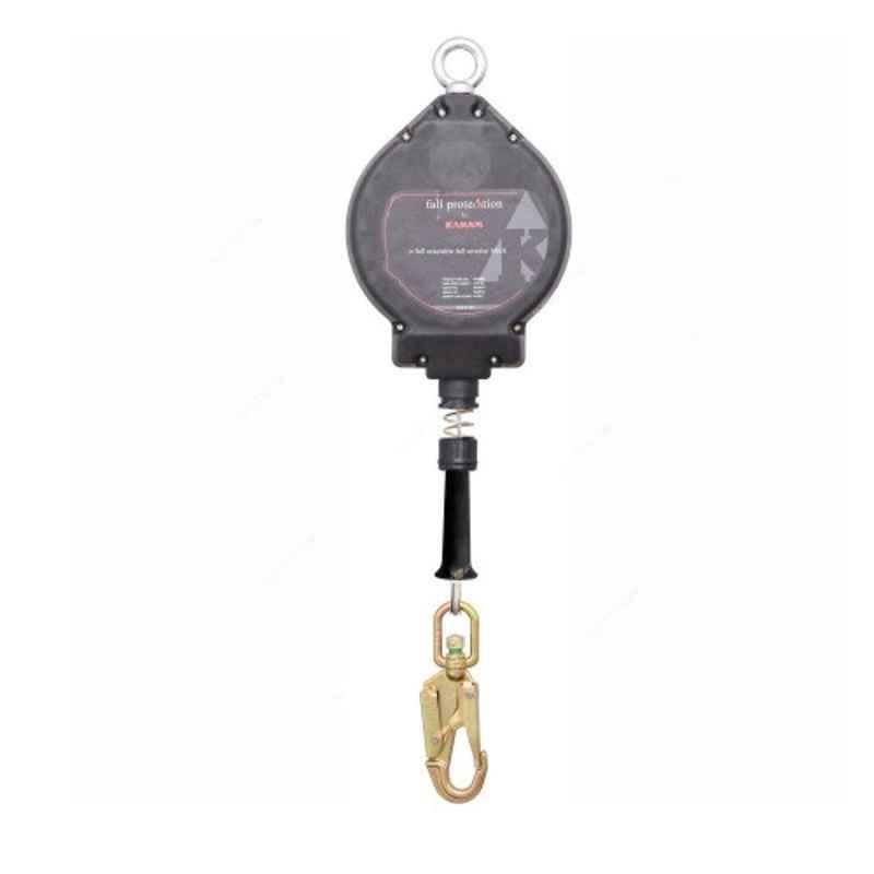 Karam 20m Polymer Black Retractable Fall Arrester with GI Wire Rope, PCGS20