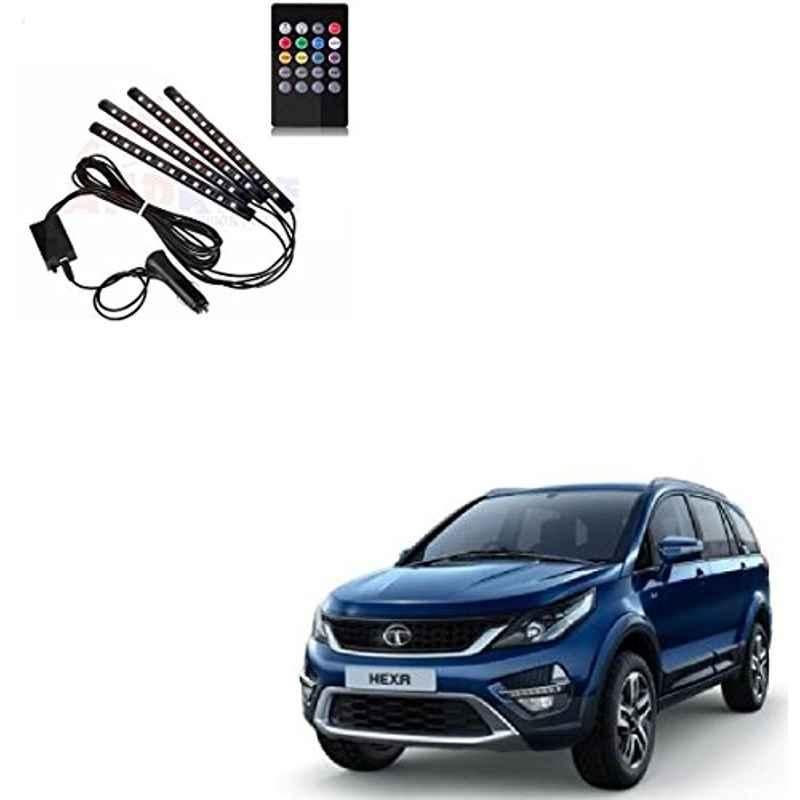 Kozdiko 48 LED 12V RGB Music Controlled Car Interior Atmosphere Light Kit without Sound Active Function & Wireless Remote Control for Tata Hexa