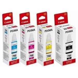 Canon 4 Pcs 70ml Black, Cyan, Magenta & Yellow Ink Cartridge Set, GI790