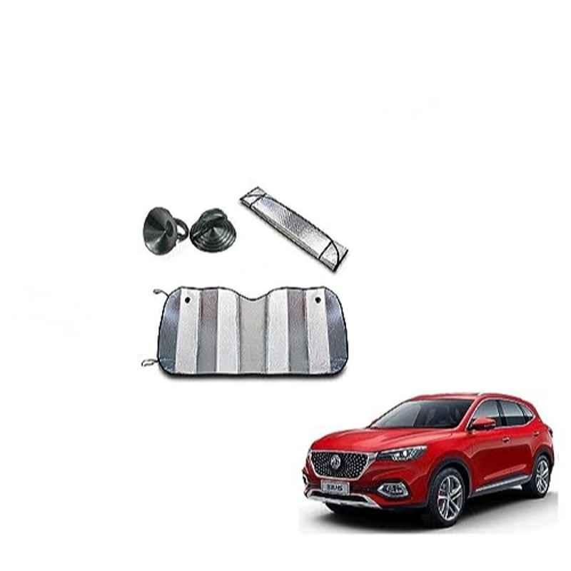 Kozdiko Aluminium Foil UV Protection Silver Windshield Sun Shade for MG Hector
