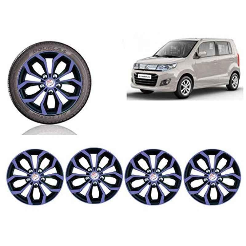 Auto Pearl 4 Pcs 13 inch Violet & Black ABS Press Type Hubcap Wheel Cover Set with Retention Ring for Maruti Suzuki WagonRStingray