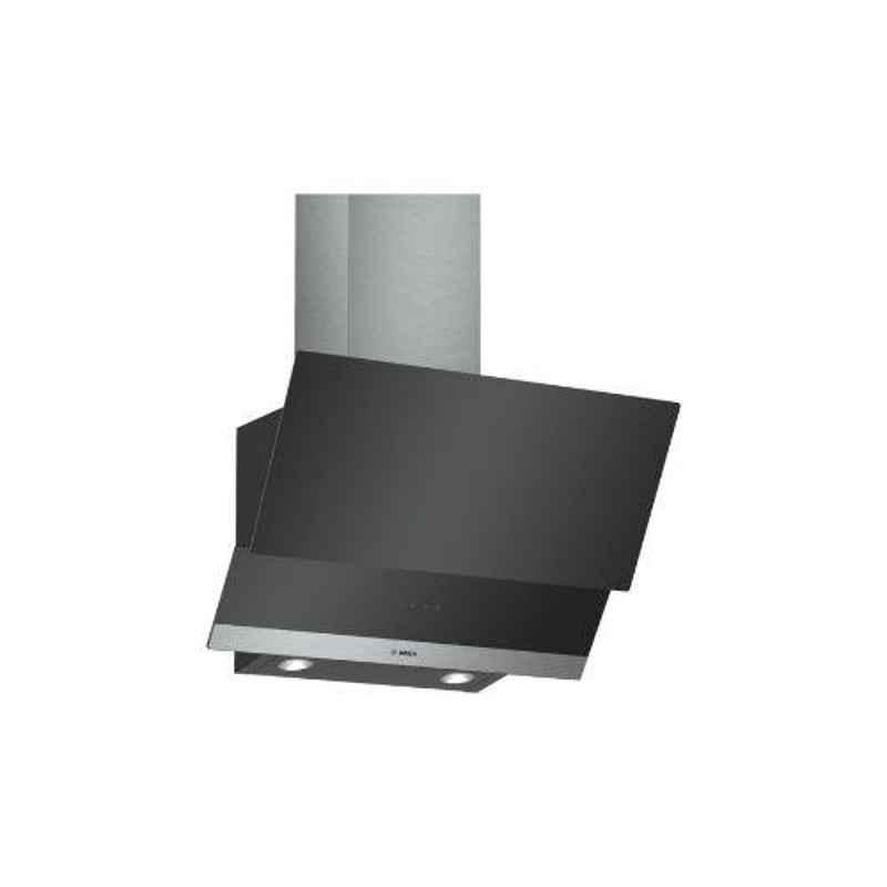 Bosch Serie-4 Black Wall Mounted Clear Glass Printed Cooker Hood, DWK065G60I, Size: 60 cm