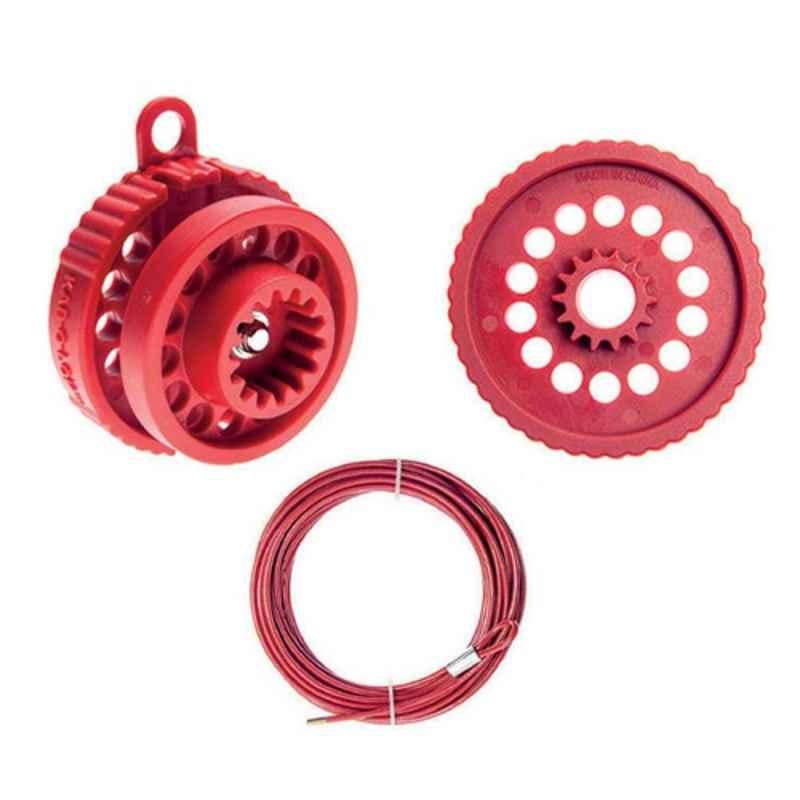 KAB-O-LOK 10m Red Nylon PA6 & 15% Glass Cable Lockout Set, CL-KBLK-R10-ST