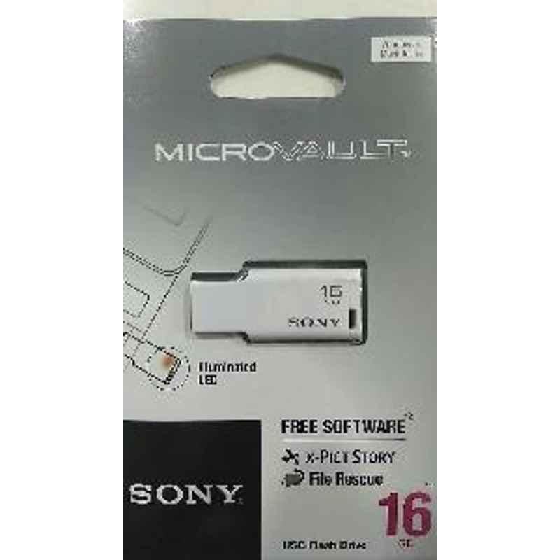 Sony Pendrive 16Gb Micro Vault Illuminated Led 2 Years Warranty