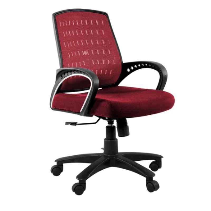 Furniturstation Leatherette Brown Ergonomic Mesh Low Back Office Chair, SB_MESH -01_ 2 IN 2 MR