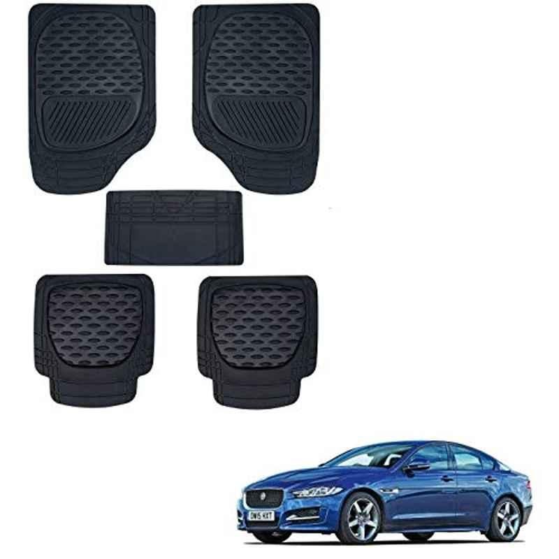 Kozdiko 6255 5 Pcs Rubber & PVC Black Heavy Car Foot Mat Set for Jaguar XE