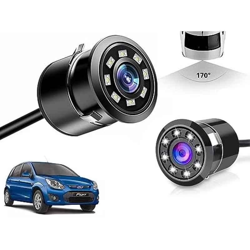 Auto Pearl 8 LED Black Waterproof & Shockproof HD Night Vision Car Reverse Parking Camera for Ford Figo Type-2 2012 2014