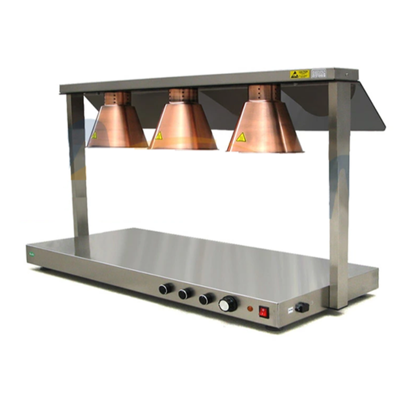 Stainless Steel Food Warmer Lamp -3 Lamp, For Commercial