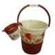 Joyo 2 Pcs 25L Plastic Brown Bucket & 1500ml Matching Mug Set