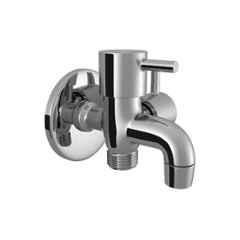 RN 1/2 inch Brass Ingot Nickel & Chrome Plated Flow 2 Way Bib Cock with Wall Flange