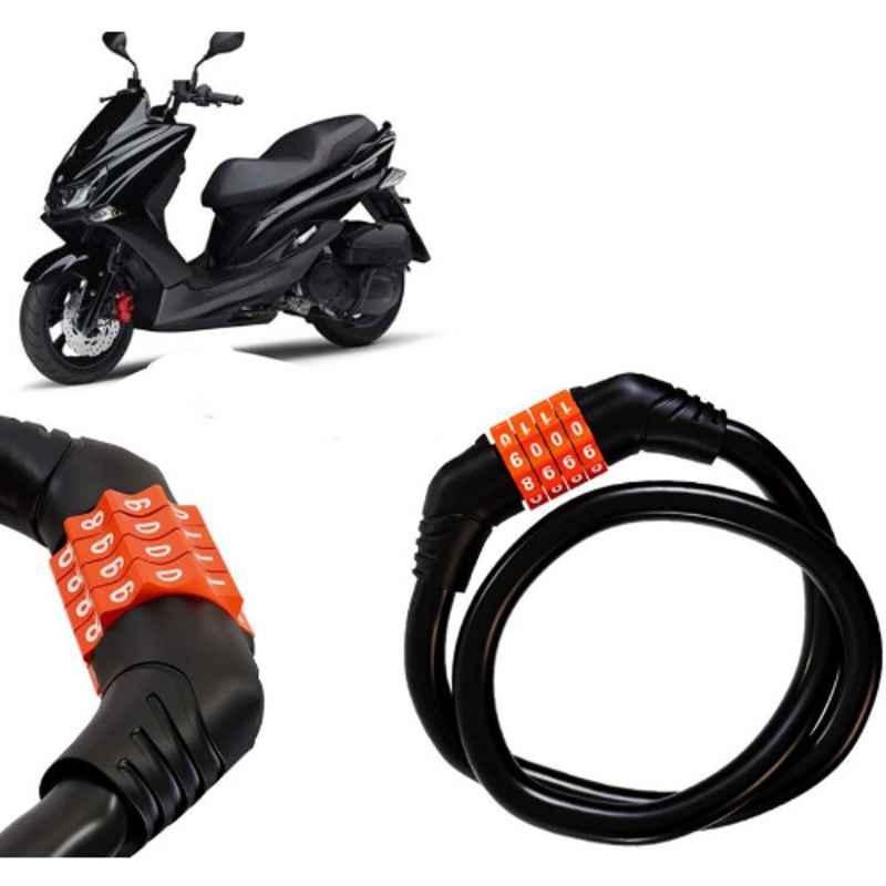 Auto Pearl Black & Orange 4 Digit Anti-Theft Combination Number Lock for Majesty S 155 maxi