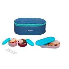 Carrolite 650ml Cyan & Blue Plastic Lunchbox, Syan_P-19 (Pack of 5)