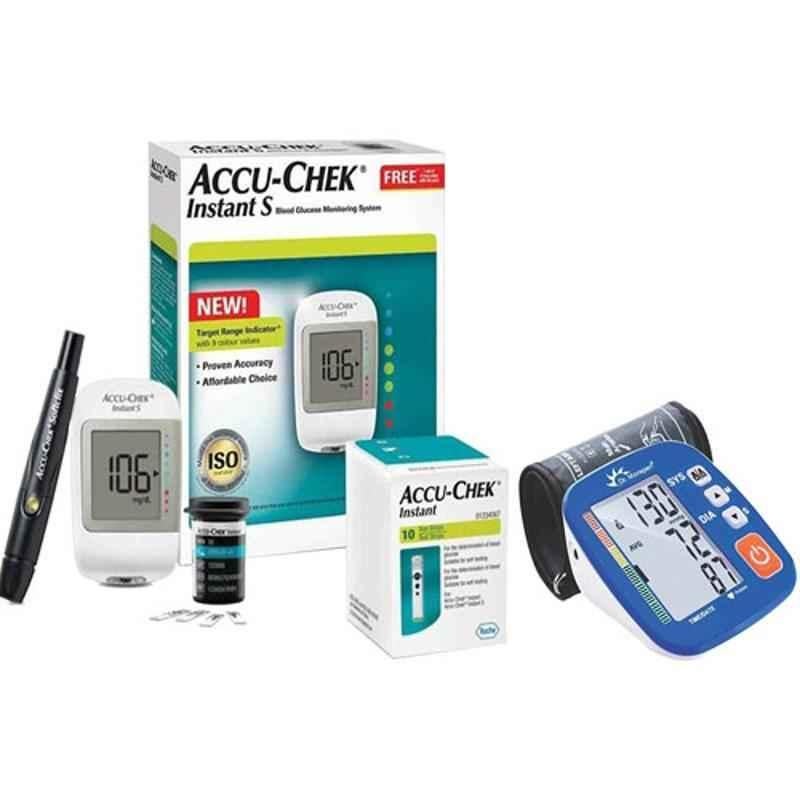 Dr. Morepen BP-02-XL Blood Pressure Monitor & Accu-Chek Instant S Meter Glucometer