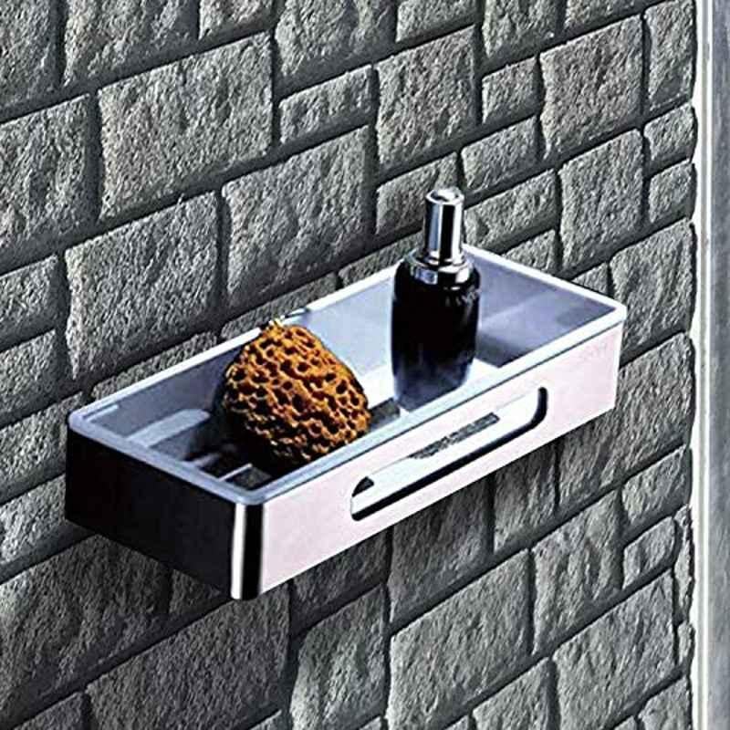 Aquieen ABS & Stainless Steel 304 Silver & White Multi-Purpose Wall Shelf