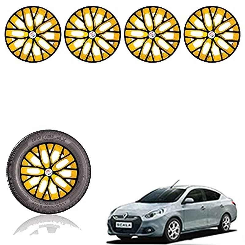 Auto Pearl 4 Pcs 14 inch ABS Black & Yellow Car Wheel Cover Set for Renault Scala RXE