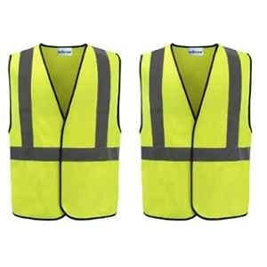 Uniformer Polyester Yellow Reflective Safety Jacket, Size: S (Pack of 2)