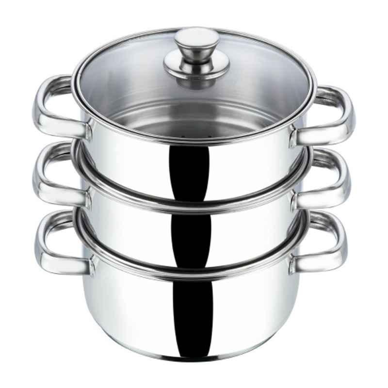 Vinod 20cm Stainless Steel 3 Tier Steamer Set, BSSH320