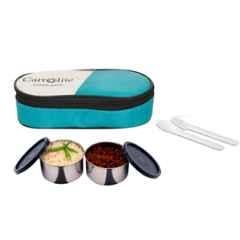 Carrolite 400ml Black & Blue Stainless Steel Lunchbox, Black_003 (Pack of 5)