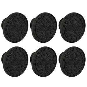 Plantex Knobs for Drawer/Round Drawer Knobs/Knobs for Cabinets/Pull-Push Knobs for Kitchen/Bedroom Drawer - Pack of 6 (DTK-301, Black)