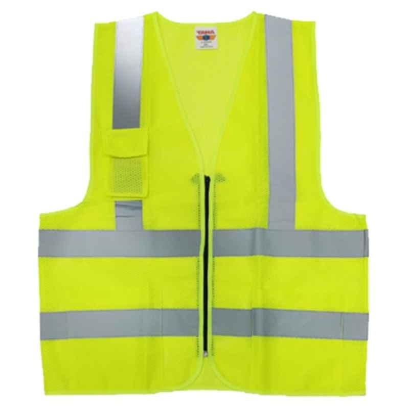 Taha Polyester Yellow Safety Jacket, SJ WTB002, Size: 3XL