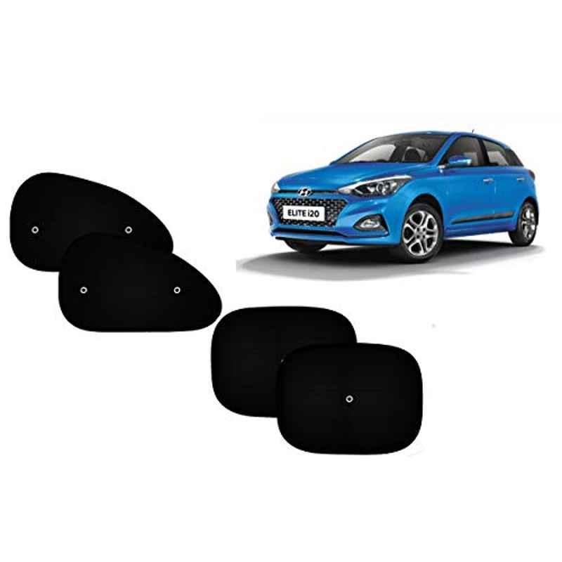 Auto Pearl 4 Pcs PVC & Mesh Black Window Side Sun Shade Set for Hyundai i20 Elite 2018