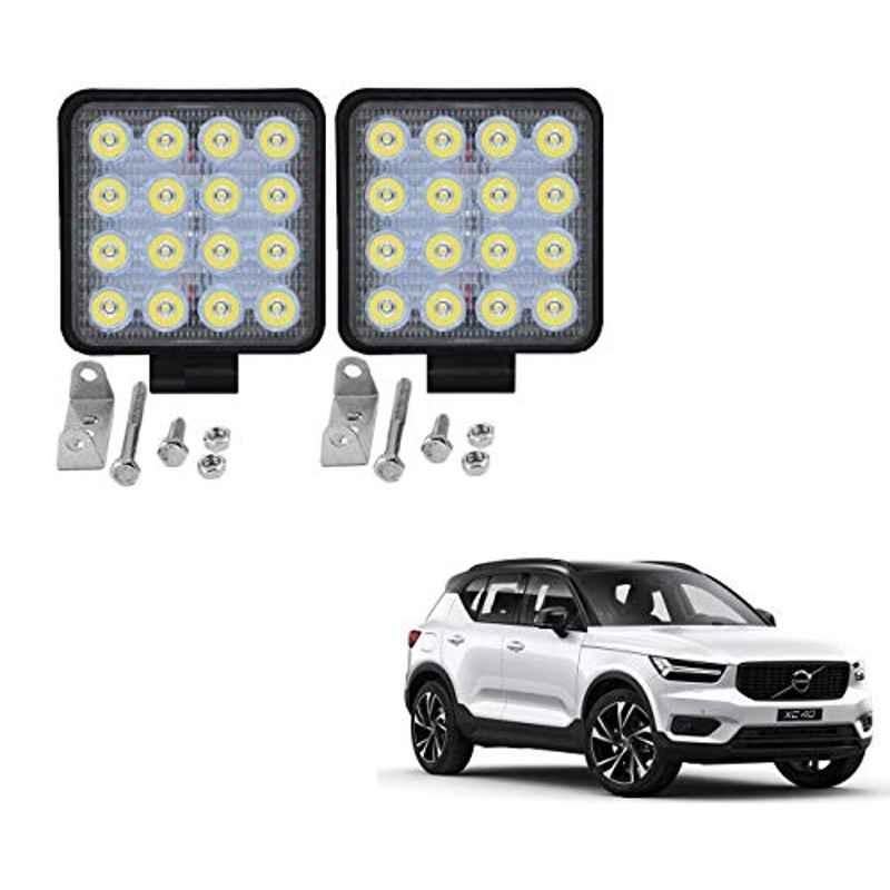 Kozdiko 2 Pcs 48W 16 LED White Bright Beam Square Fog Light Set for Volvo XC40, koz_92788