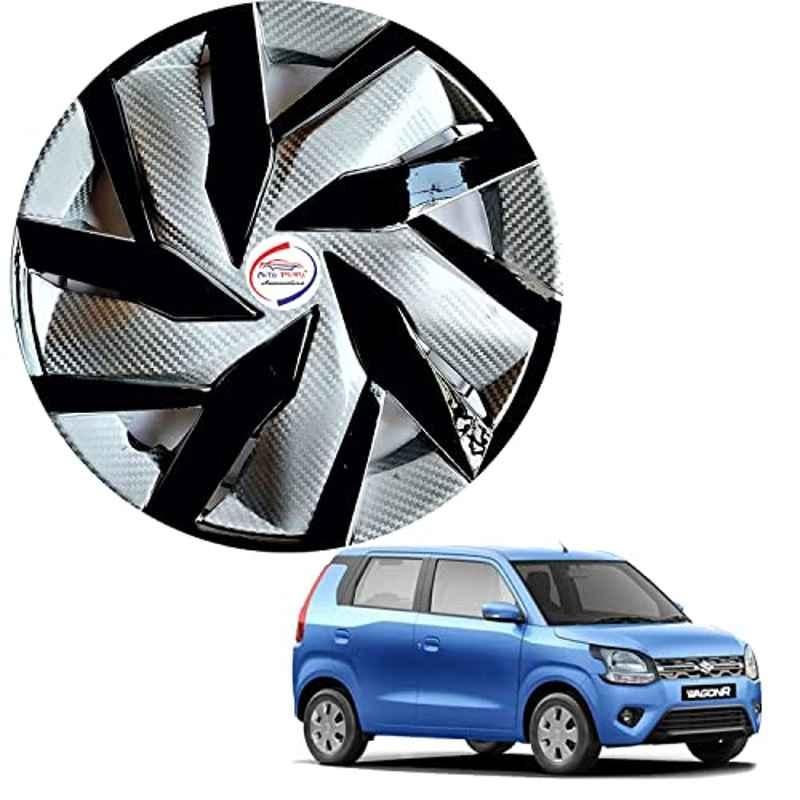 Auto Pearl 4 Pcs 13 inch ABS Press Type Hubcap Wheel Cover Set with Retention Ring for Maruti Suzuki Wagon R
