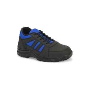 Eego Italy WW-130 Leather Steel Toe Blue Lace-up Safety Shoes with Reflectors, Size: 5