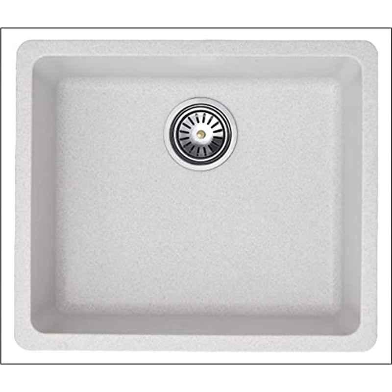 Uken Heavy Duty Quartz Kitchen Sink (18X16) With Accessories(18/16-Qu-Gr-Rs-3) White